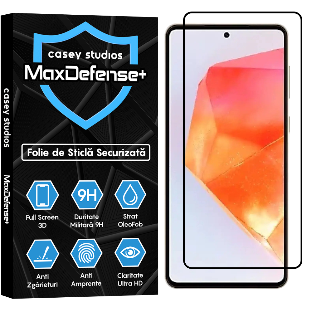Folie Sticla MaxDefense+ - Samsung Galaxy C55 - Negru