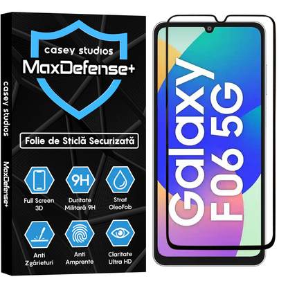 Folie Sticla MaxDefense+ - Samsung Galaxy F06 5G - Negru