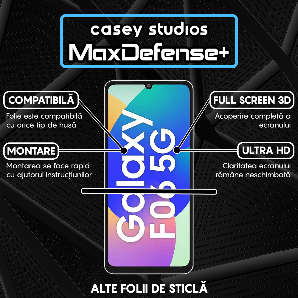 Folie Sticla MaxDefense+ - Samsung Galaxy F06 5G - Negru