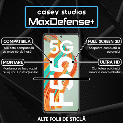 Folie Sticla MaxDefense+ - Samsung Galaxy F55 - Negru