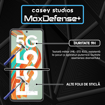 Folie Sticla MaxDefense+ - Samsung Galaxy F55 - Negru