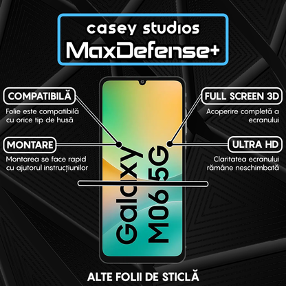Folie Sticla MaxDefense+ - Samsung Galaxy M06 - Negru