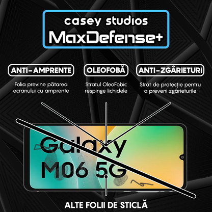 Folie Sticla MaxDefense+ - Samsung Galaxy M06 - Negru