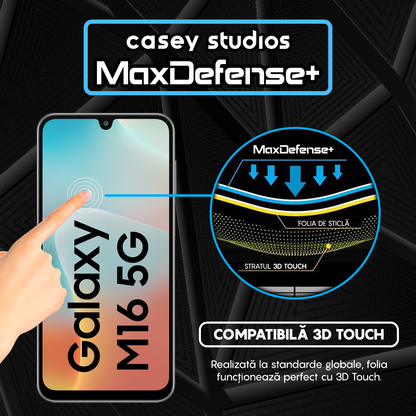 Folie Sticla MaxDefense+ - Samsung Galaxy M16 - Negru