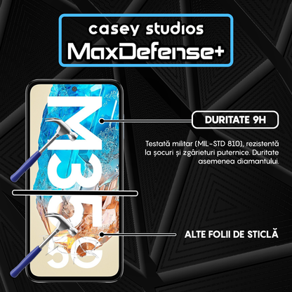 Folie Sticla MaxDefense+ - Samsung Galaxy M35 - Negru