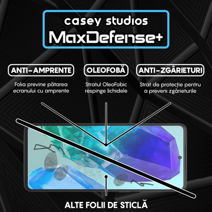 Folie Sticla MaxDefense+ - Samsung Galaxy M55 - Negru