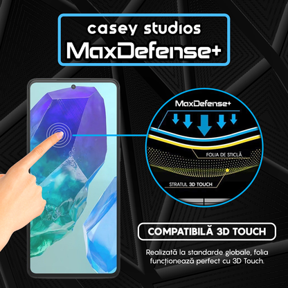 Folie Sticla MaxDefense+ - Samsung Galaxy M55 - Negru