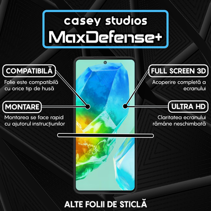 Folie Sticla MaxDefense+ - Samsung Galaxy M55s - Negru