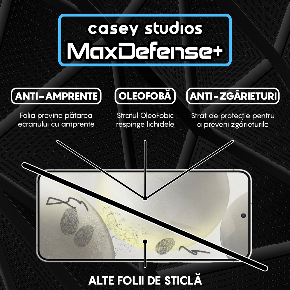 Folie Sticla MaxDefense+ - Samsung Galaxy S24 - Negru