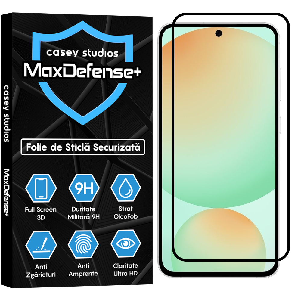 Folie Sticla MaxDefense+ - Samsung Galaxy S24 FE - Negru
