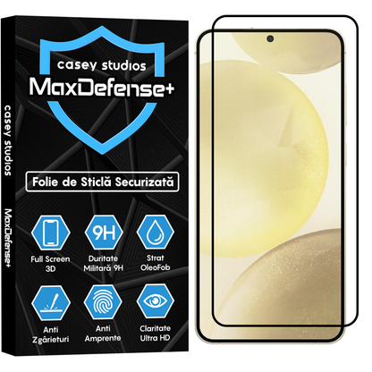 Folie Sticla MaxDefense+ - Samsung Galaxy S24 Plus - Negru