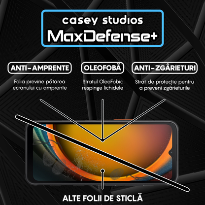 Folie Sticla MaxDefense+ - Samsung Galaxy Xcover7 - Negru