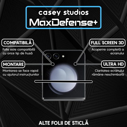 Folie Sticla MaxDefense+ - Samsung Galaxy Z Flip5 - Negru
