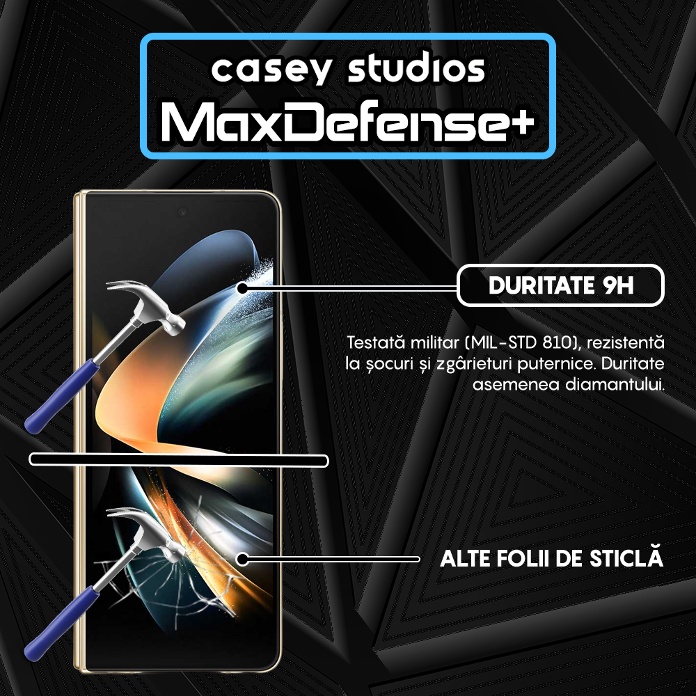Folie Sticla MaxDefense+ - Samsung Galaxy Z Fold4 - Negru
