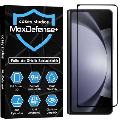 Folie Sticla MaxDefense+ - Samsung Galaxy Z Fold5 - Negru