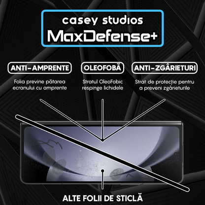 Folie Sticla MaxDefense+ - Samsung Galaxy Z Fold5 - Negru