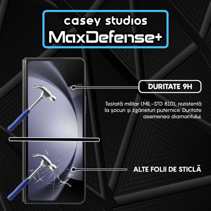 Folie Sticla MaxDefense+ - Samsung Galaxy Z Fold5 - Negru