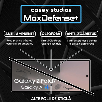 Folie Sticla MaxDefense+ - Samsung Galaxy Z Fold7 - Negru