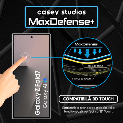 Folie Sticla MaxDefense+ - Samsung Galaxy Z Fold7 - Negru