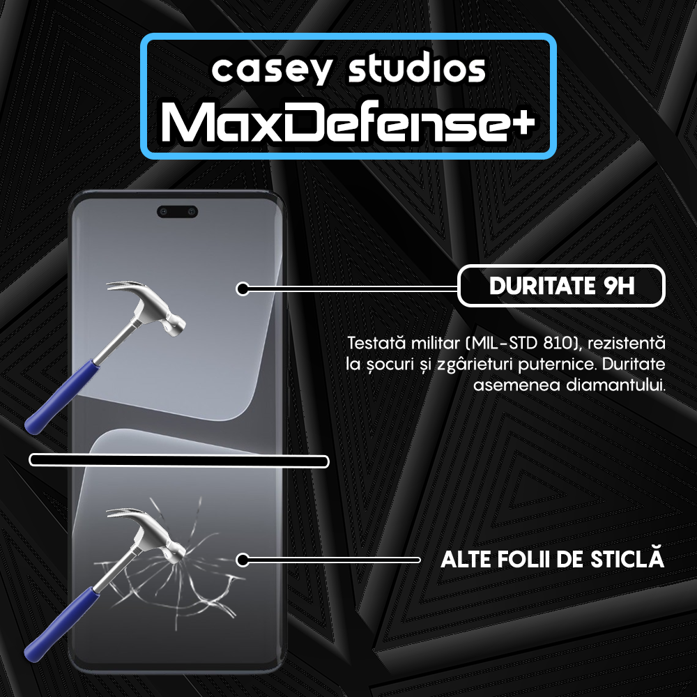 Folie Sticla MaxDefense+ - Xiaomi 13 Lite - Negru