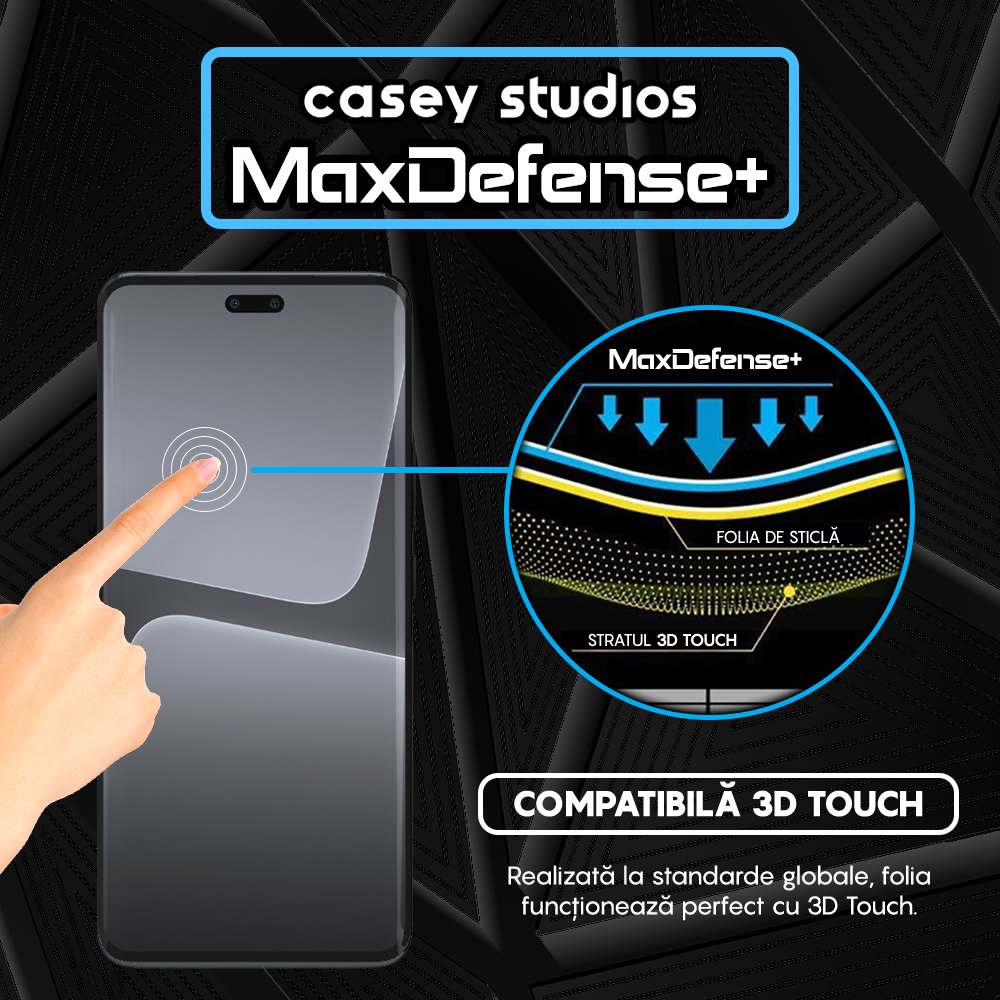 Folie Sticla MaxDefense+ - Xiaomi 13 Lite - Negru