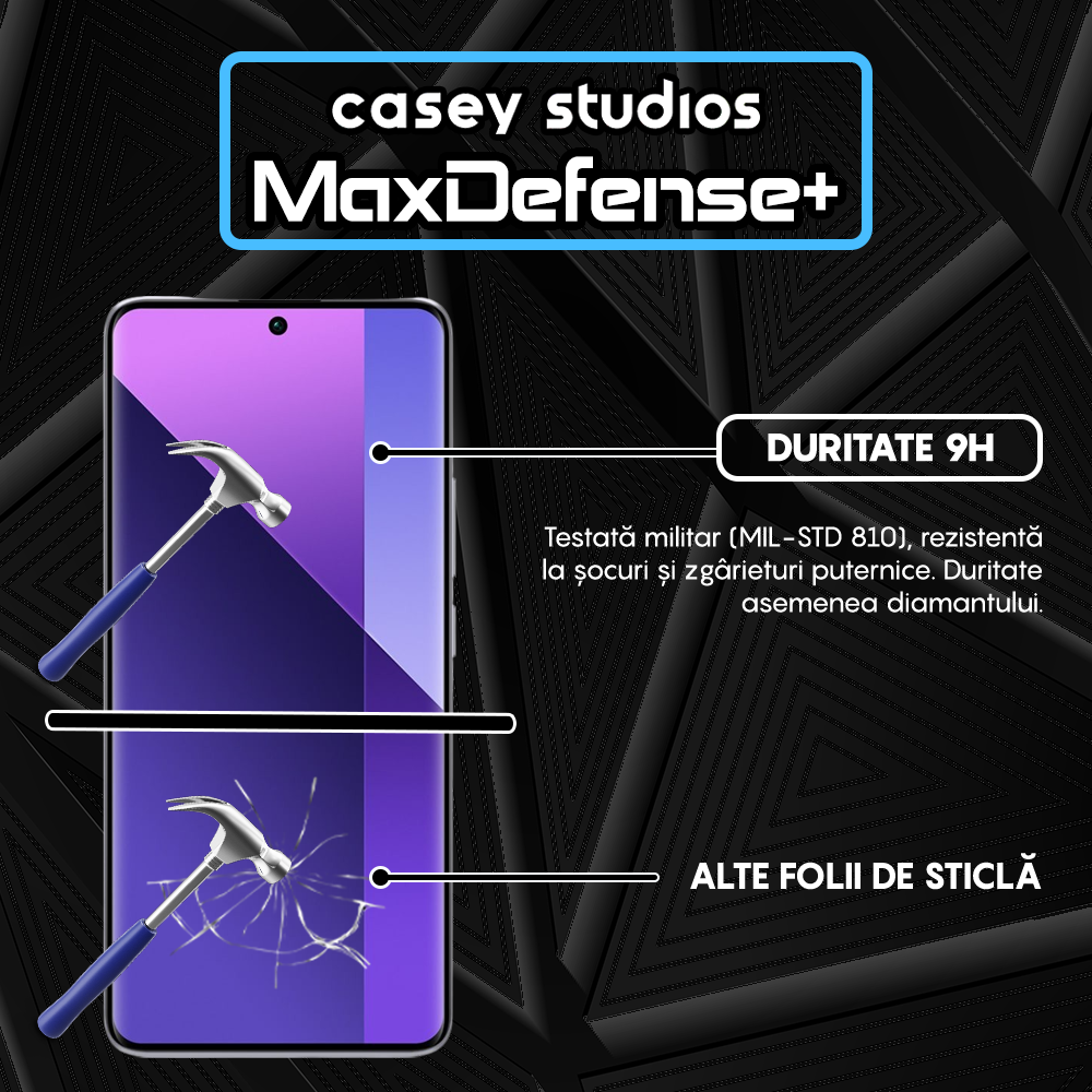 Folie Sticla MaxDefense+ - Xiaomi 13 Pro - Negru