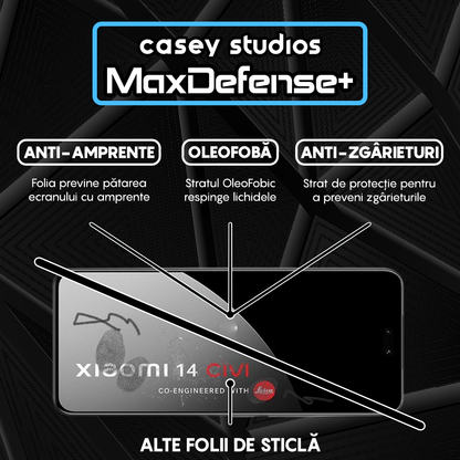 Folie Sticla MaxDefense+ - Xiaomi 14 Civi - Negru