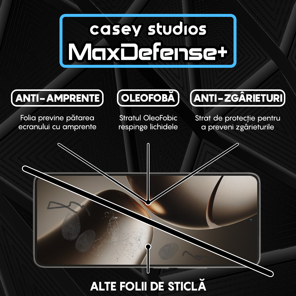 Folie Sticla MaxDefense+ - Xiaomi 14T - Negru