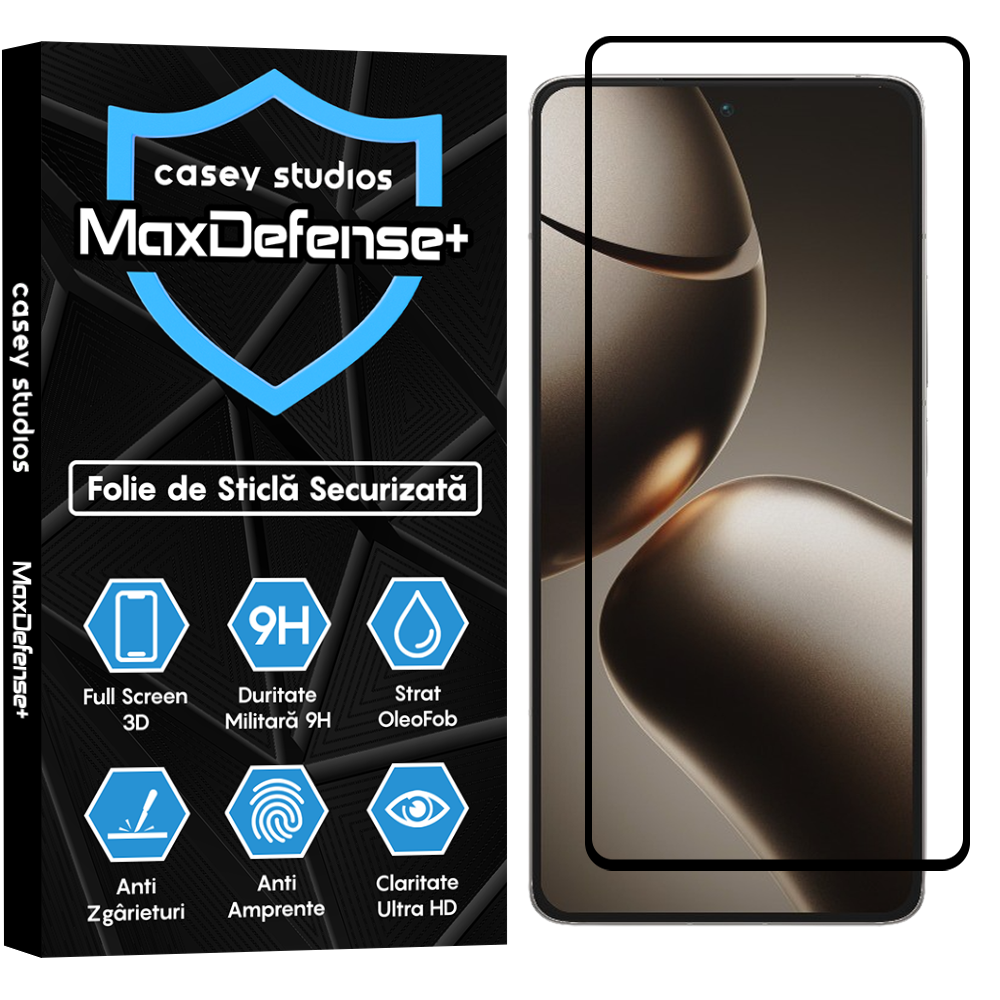 Folie Sticla MaxDefense+ - Xiaomi 14T Pro - Negru
