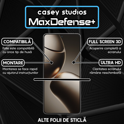 Folie Sticla MaxDefense+ - Xiaomi 14T Pro - Negru