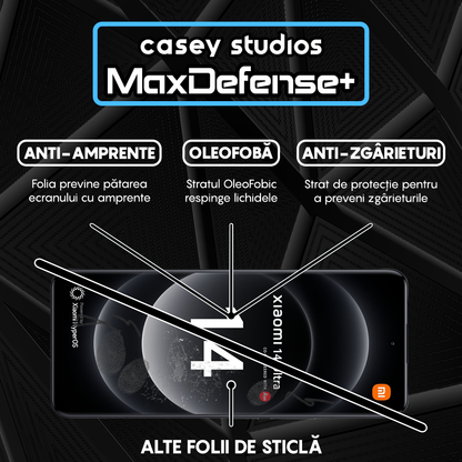 Folie Sticla MaxDefense+ - Xiaomi 14 Ultra - Negru