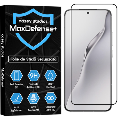 Folie Sticla MaxDefense+ - Xiaomi 15 - Negru