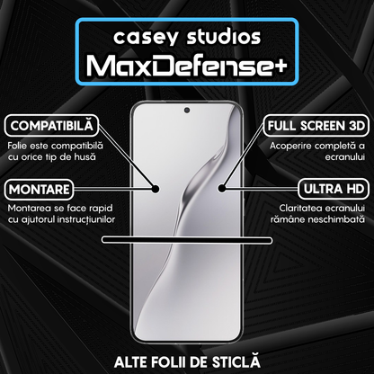Folie Sticla MaxDefense+ - Xiaomi 15 - Negru