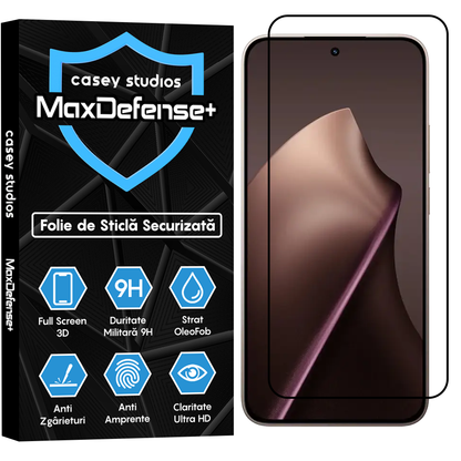 Folie Sticla MaxDefense+ - Xiaomi 15T - Negru