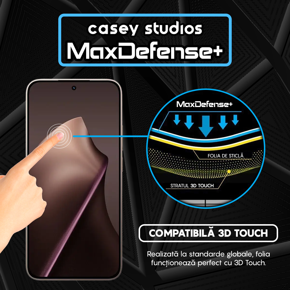 Folie Sticla MaxDefense+ - Xiaomi 15T - Negru