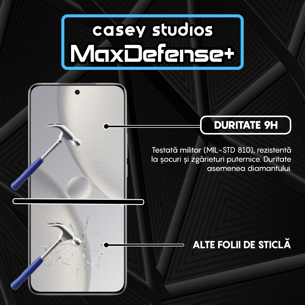 Folie Sticla MaxDefense+ - Xiaomi 15 Ultra - Negru