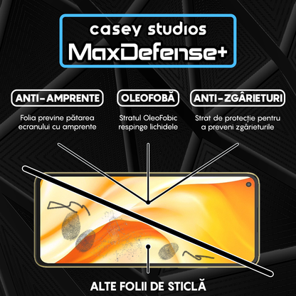 Folie Sticla MaxDefense+ - Xiaomi 11 Lite 5G NE/Mi 11 Lite/Mi 11 Lite 5G - Negru