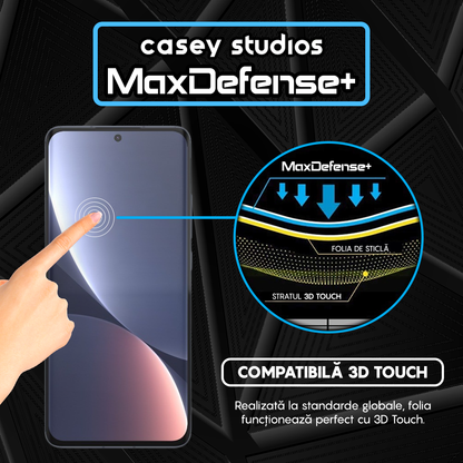 Folie Sticla MaxDefense+ - Xiaomi 12/12X - Negru