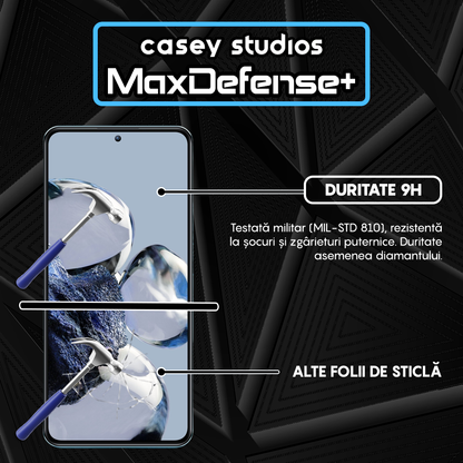 Folie Sticla MaxDefense+ - Xiaomi 12T/Xiaomi 12T Pro - Negru