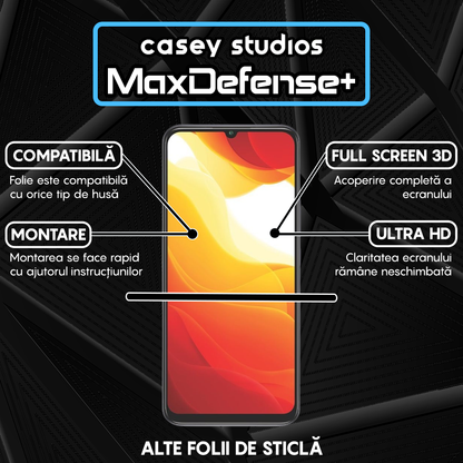 Folie Sticla MaxDefense+ - Xiaomi Mi 10 Lite - Negru