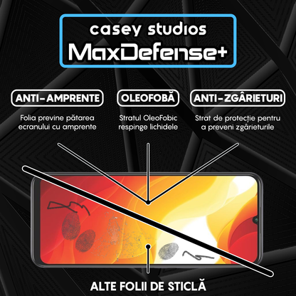 Folie Sticla MaxDefense+ - Xiaomi Mi 10 Lite - Negru