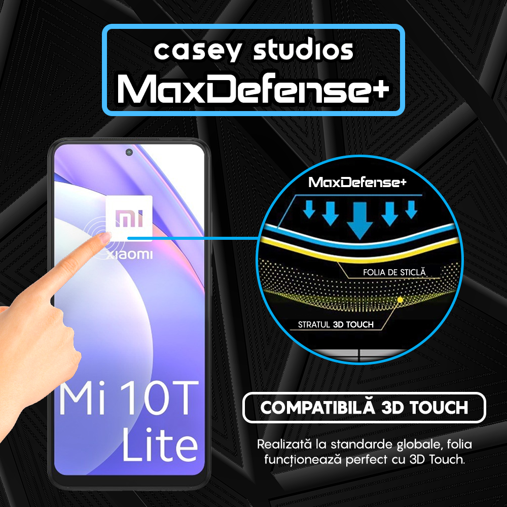 Folie Sticla MaxDefense+ - Xiaomi Mi 10T 5G/Mi 10T Lite 5G/Mi 10T Pro 5G/Poco X3/Poco X3 NFC/Poco X3 Pro/Poco X3 Pro - Negru