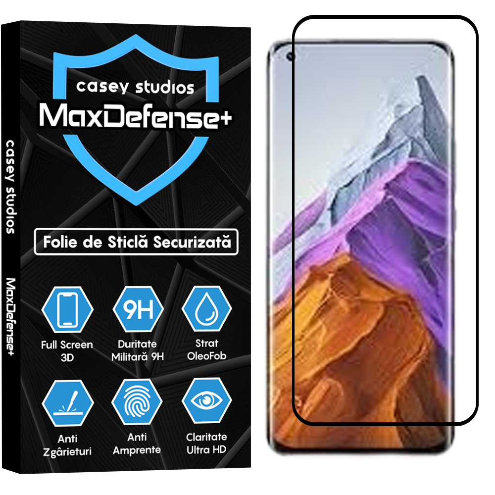 Folie Sticla MaxDefense+ - Xiaomi Mi 11/Mi 11 Pro/Mi 11 Ultra - Negru