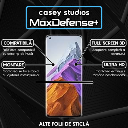 Folie Sticla MaxDefense+ - Xiaomi Mi 11/Mi 11 Pro/Mi 11 Ultra - Negru