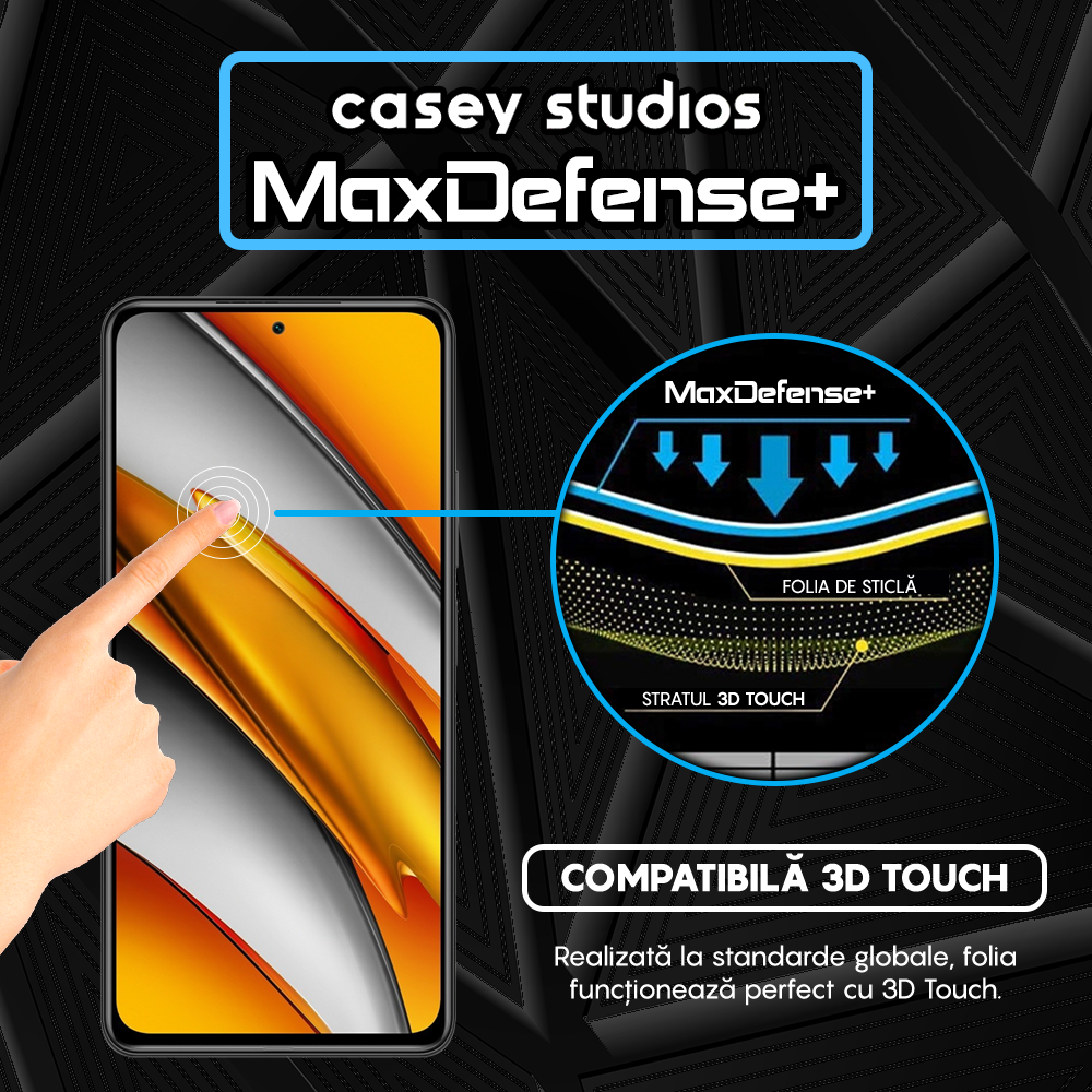 Folie Sticla MaxDefense+ - Xiaomi Mi 11i/Poco F3 - Negru