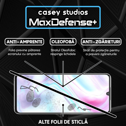 Folie Sticla MaxDefense+ - Xiaomi Mi Note 10/Mi Note 10 Pro - Negru