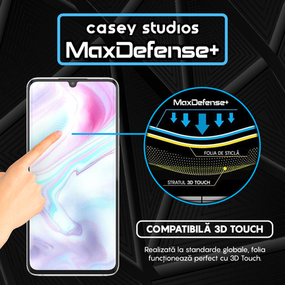 Folie Sticla MaxDefense+ - Xiaomi Mi Note 10/Mi Note 10 Pro - Negru