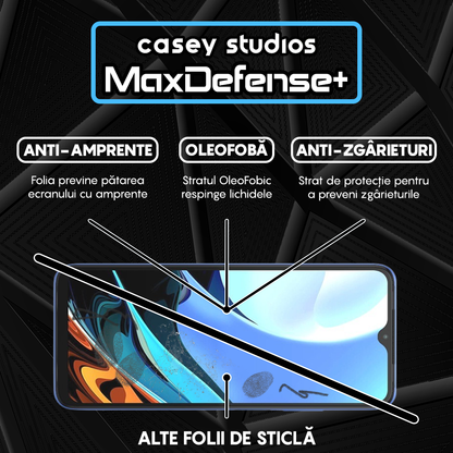 Folie Sticla MaxDefense+ - Xiaomi Poco M3/Redmi 9T - Negru