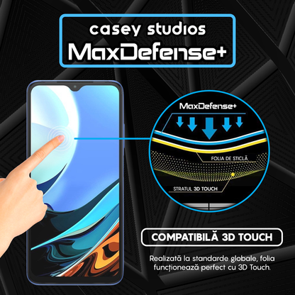 Folie Sticla MaxDefense+ - Xiaomi Poco M3/Redmi 9T - Negru