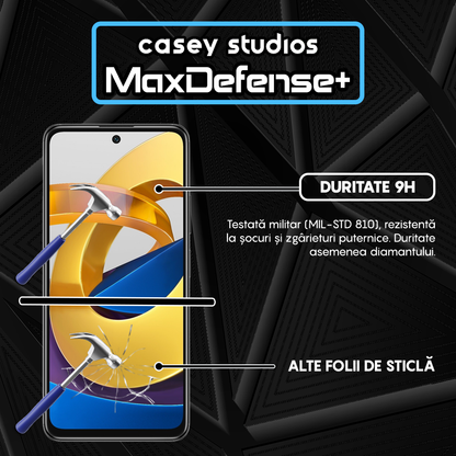 Folie Sticla MaxDefense+ - Xiaomi Poco M4 Pro 5G - Negru